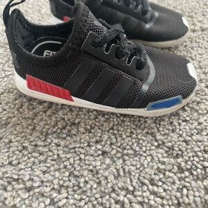 Adidas Kids Sneakers in Black with Red and Blue Highlights